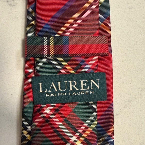 Ralph Lauren Red and Blue Plaid Tie - Youth ages 6-10 - Picture 3 of 4